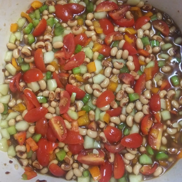 Black Eye Pea salad with Sesame Ginger dressing