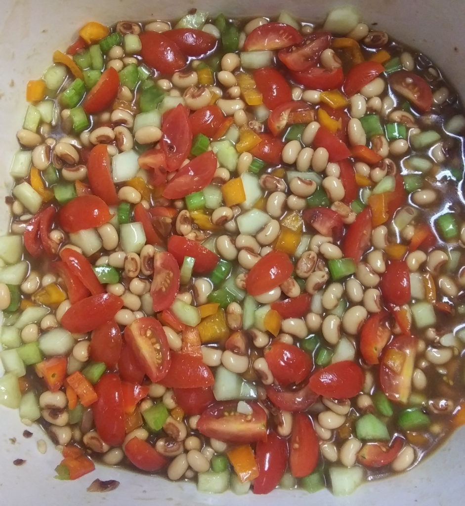 Black Eye Pea salad with Sesame Ginger dressing